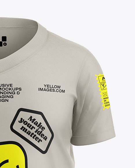 Kids V-Neck T-Shirt Mockup - Front View