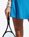Woman Wearing Tennis Uniform and Tennis Bag Mockup
