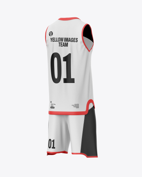 Basketball Kit Mockup - Back Half Side View - Sport Kit mockups