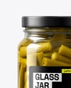 Glass Jar with Pickled Green Beans Mockup