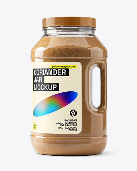 Clear Plastic Jar with Grounded Coriander Mockup - Plastic jar mockup
