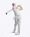 Man Wearing Golf Shirt and Chinos Mockup