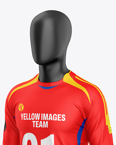 Full Soccer Kit w/ Mannequin Mockup - Half Side View