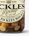 Glass Jar with Pickled Porcini Mushrooms Mockup