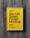 Framed Poster on a Wooden Wall Mockup