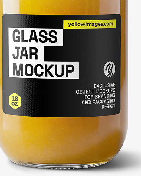 Clear Glass Jar with Chicken Bone Broth Mockup