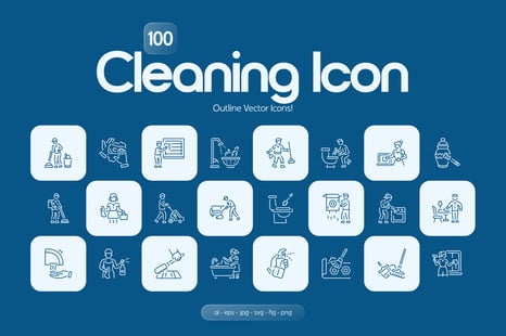 Cleaning Icon Art Set - Laundry Icons