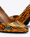 Pair of Block Heel Pumps Mockup