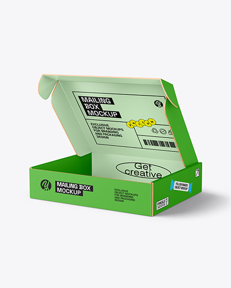 Opened Paper Mailing Box Mockup