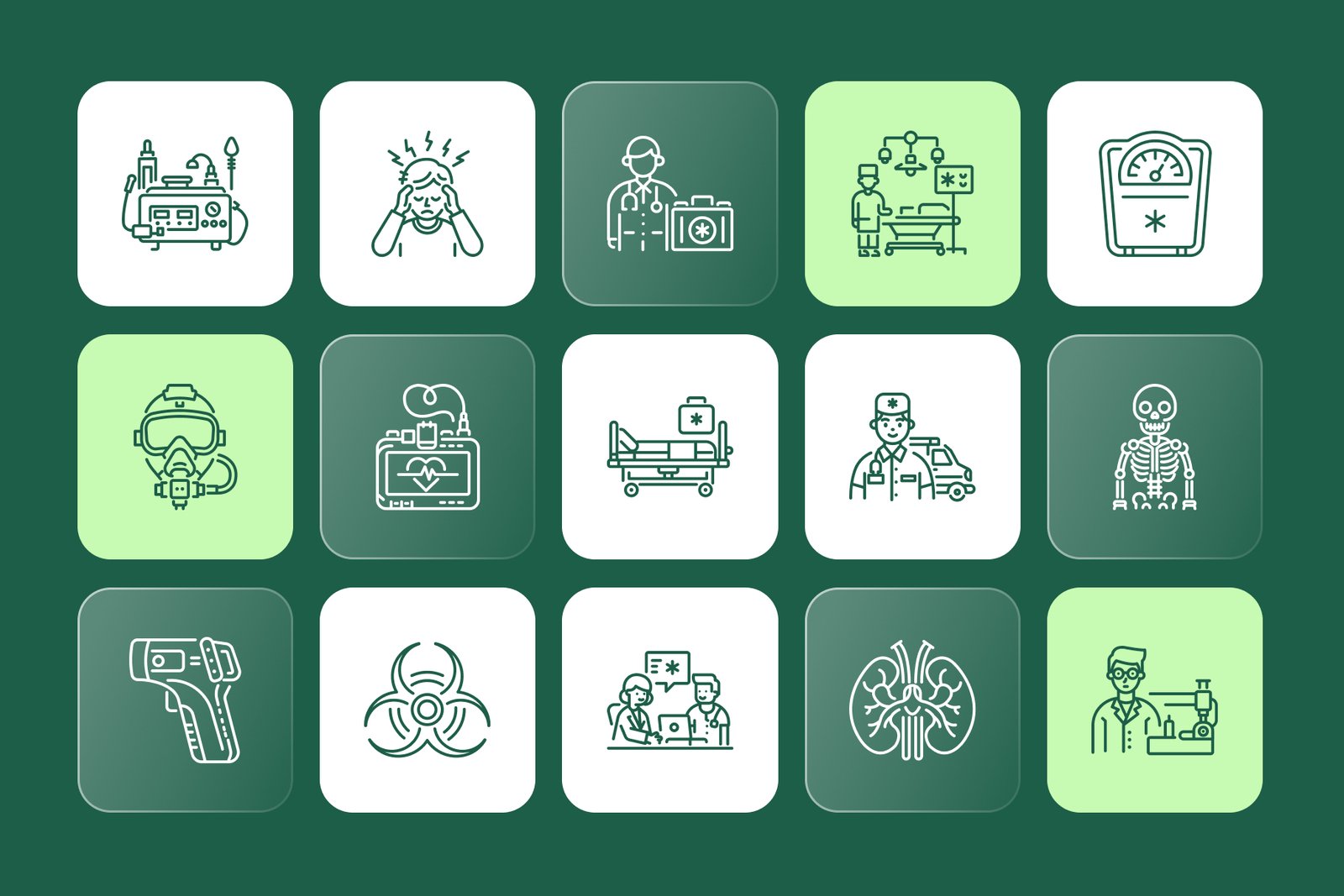 Medical Treatment Icons Set