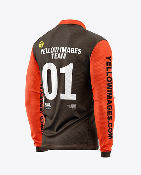 Mesh Jersey Mockup - Back Half Side View - Realistic jersey mockup