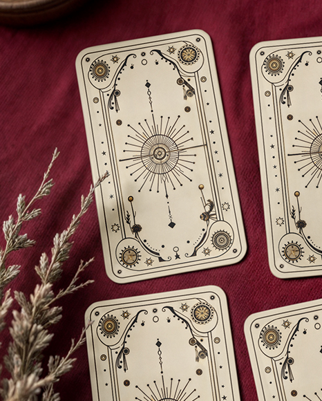 Eight Cards on a Table Mockup