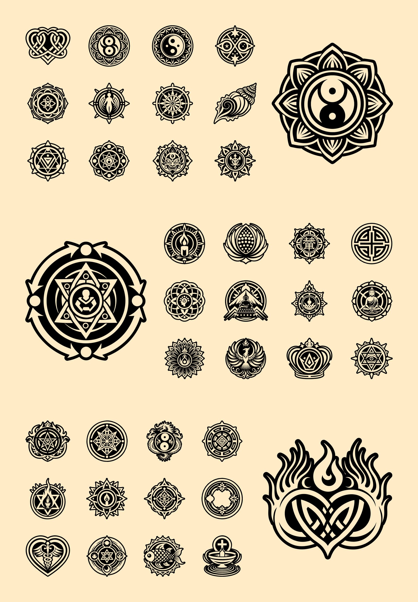 Buddhist Soul Symbol Set