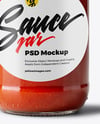 Glass Jar with Tomato Paste Mockup