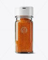 Square Glass Jar with Cayenne Pepper Mockup