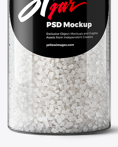 Jar with Coarse Sea Salt Mockup
