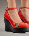 Woman Wearing Dress and Wedge Heels Mockup
