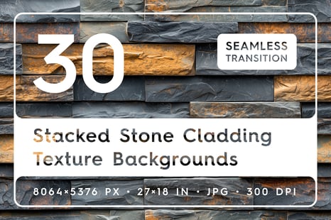 30 Stacked Stone Cladding Texture Backgrounds - Graphics
