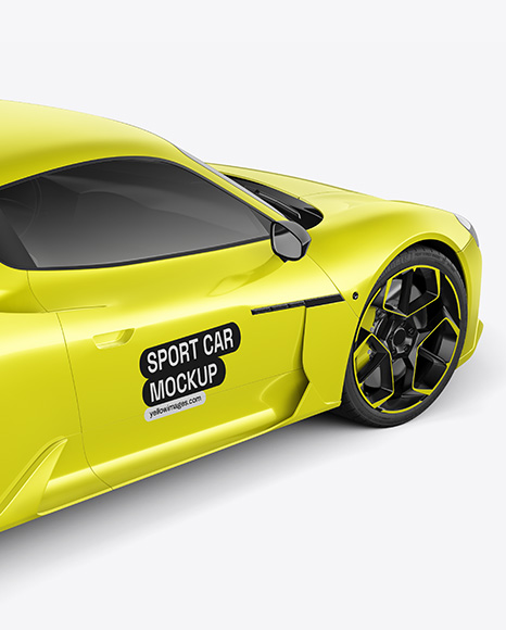 Sport Car Mockup - Back Half Side View