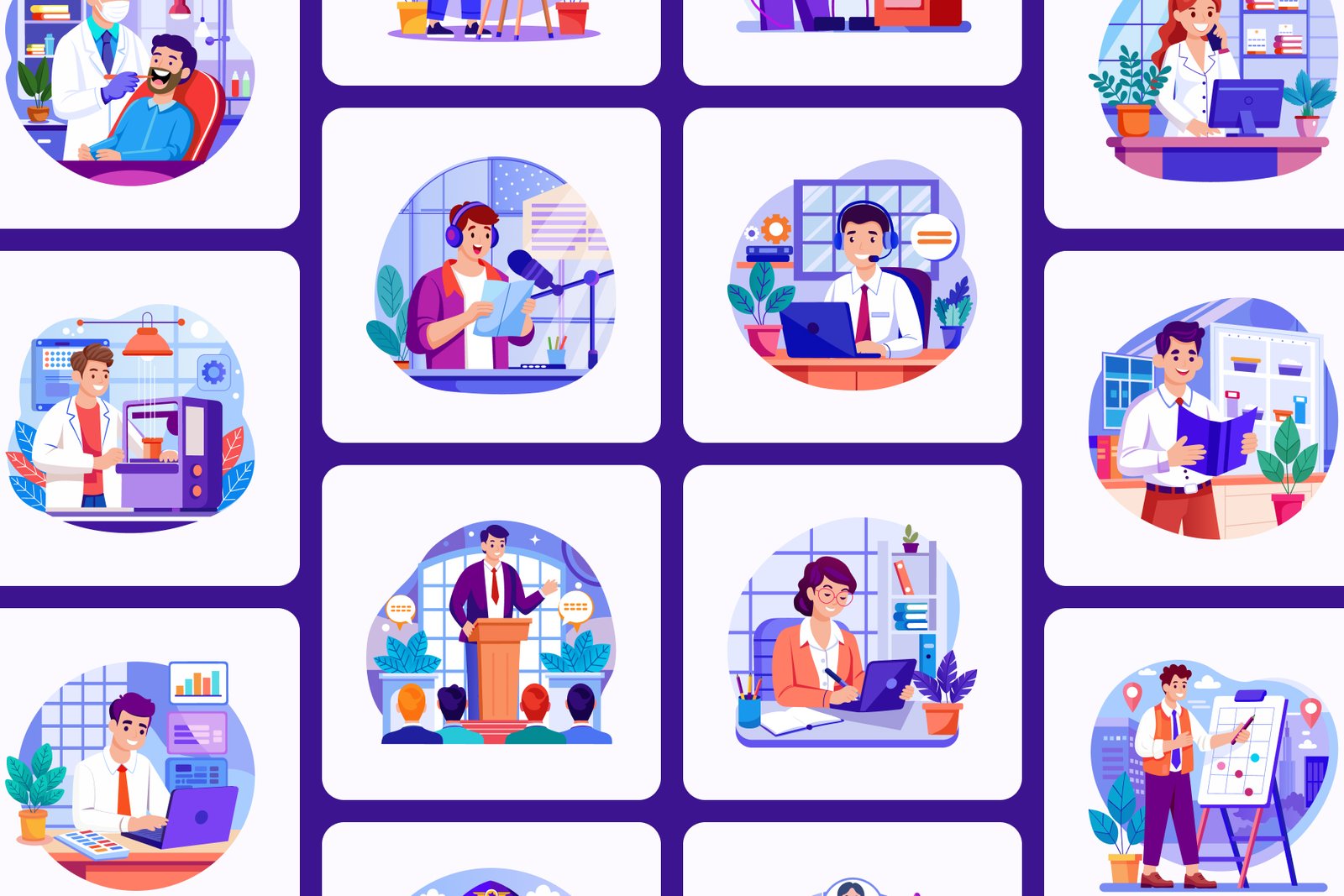 Job Illustrations Art Set