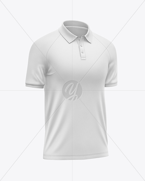 Men's Short Sleeve Raglan Polo Mockup
