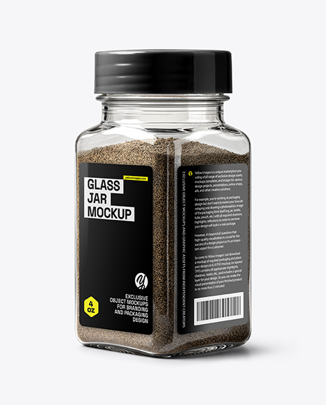 Square Spice Jar with Grounded Black Pepper Mockup - Black sweater mockup