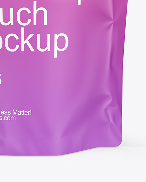 Matte Plastic Stand-up Pouch with Powder Scoop Mockup
