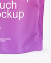 Matte Plastic Stand-up Pouch with Powder Scoop Mockup