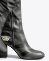 Pair of High-Knee Boots on Women's Legs with Jeans Mockup