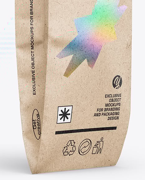 Kraft Paper Bag with Hot Dog Mockup