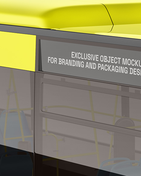 City Bus Mockup - Front Half Side View