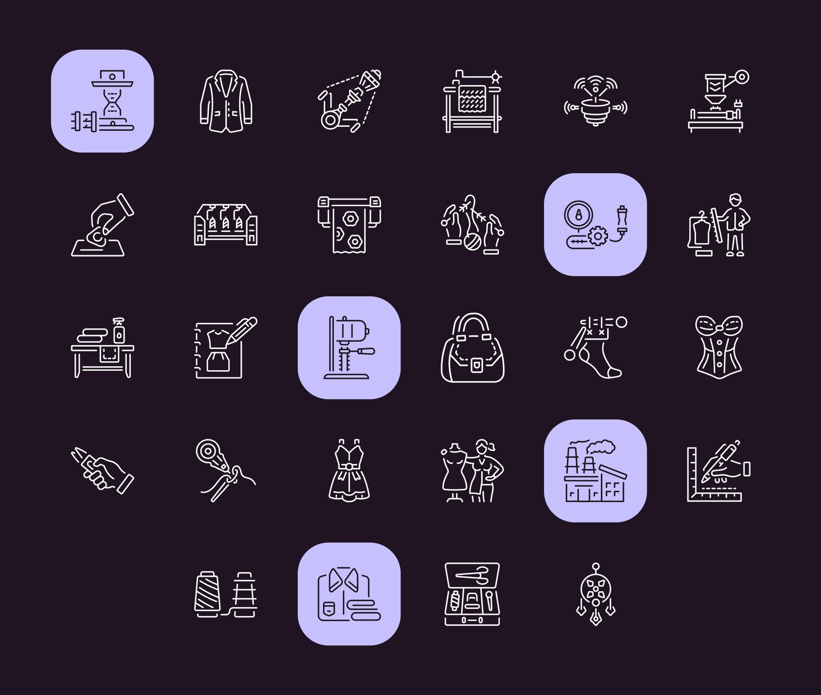 Textile Icon Art Set