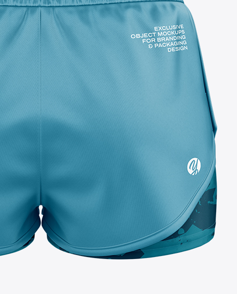 Women's Double-Layer Shorts Mockup - Back View