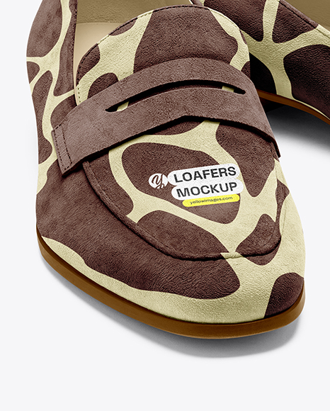 Pair of Suede Loafers Mockup