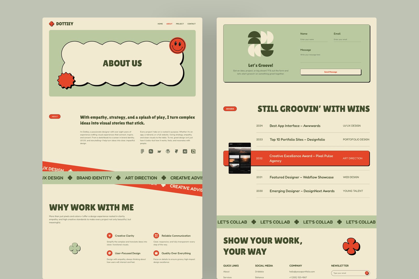 Dottiey – Portfolio Website UI Figma Template