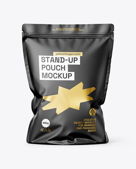 Matte Stand-Up Pouch Mockup
