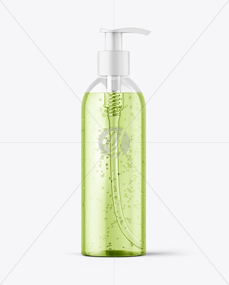 Clear Cosmetic Bottle with Pump Mockup