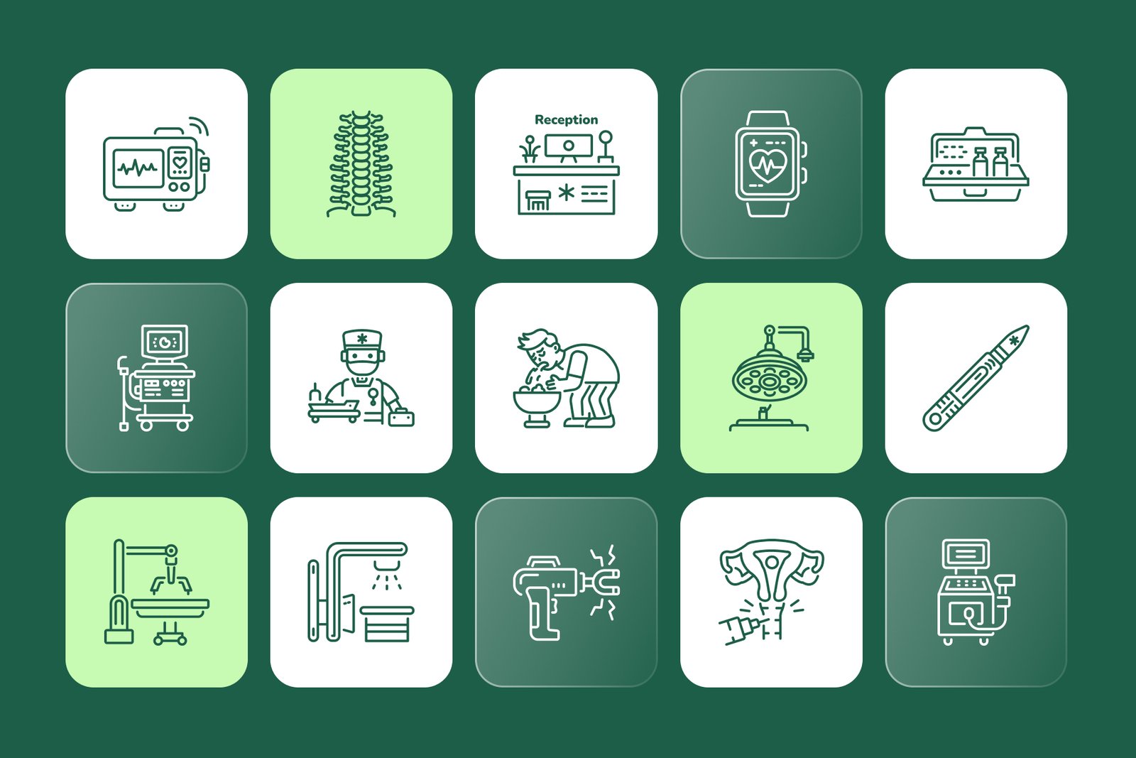 Medical Treatment Icons Set