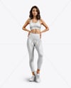 Woman Wearing a Crop Top and Leggings Mockup