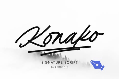 Konako Font - Monoline script font