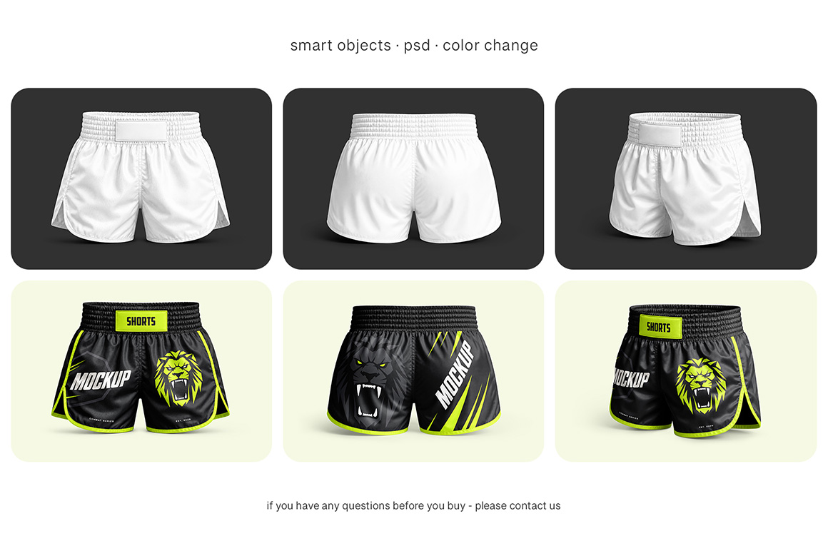 Muay Thai Shorts Mockup Set