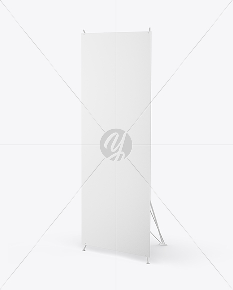 X Banner Mockup - Half Side View