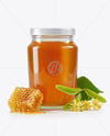 Glass Jar with Linden Honey Mockup