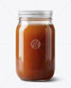 Clear Glass Jar with Beef Bone Broth Mockup
