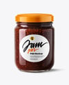 Clear Glass Jar with Fig Jam Mockup