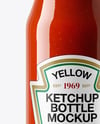Clear Glass Tomato Ketchup Bottle Mockup