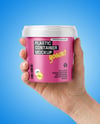 Matte Plastic Container in a Hand Mockup