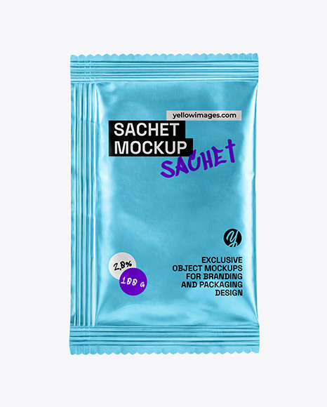 Metallic Sachet Mockup - PSD Mockups
