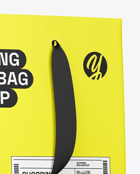 Paper Shopping Bag Mockup – Half Side View
