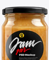Clear Glass Jar with Apple Butter Mockup